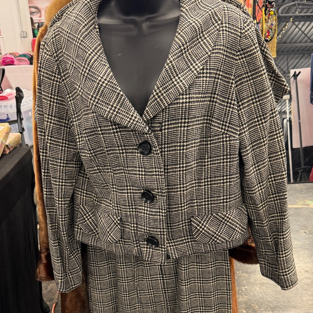 Plaid Vintage Two-Piece Dress Set